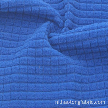 Elegante winddichte geruite blauwe polar fleece winterstof